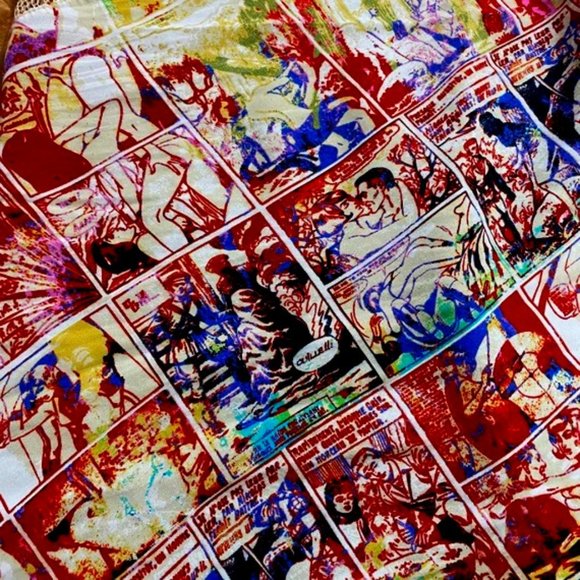 JEAN PAUL GAULTIER 94'/95' COMIC BOOK EROTIC 'SAFE SEX' PRINT SKIRT~NEW WITH TAG - Picture 2 of 11